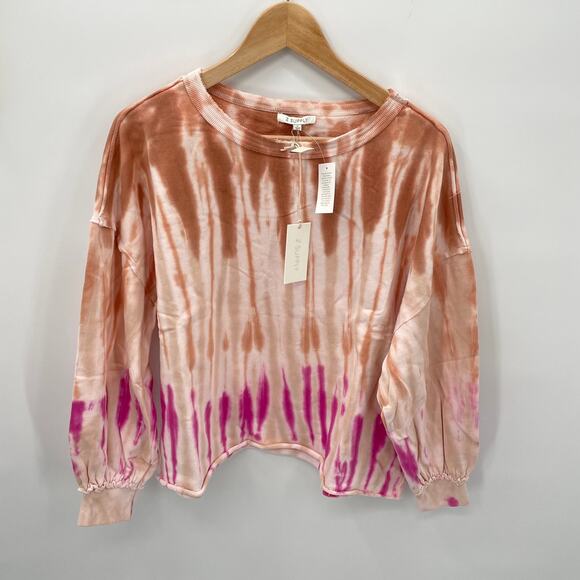Z SUPPLY NWT Evereve Tempest Pullover Tie Dye Raw Hem Sweatshirt // S - Picture 5 of 11
